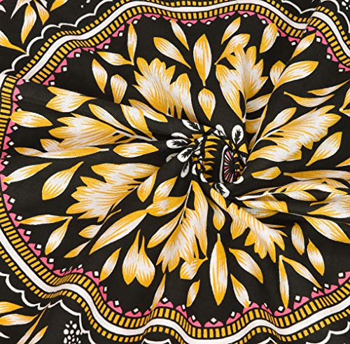 ANJANIYA Floral Wall Hanging Boho Tapestry, Mandala Dorm Décor Tapestry for Room, Beach, Wall, Psychedelic Hippie Wall Hanging Décor and Beach Coverlet Curtain (Black, 54"X60") - color: Black, size: 60"L x 54"W