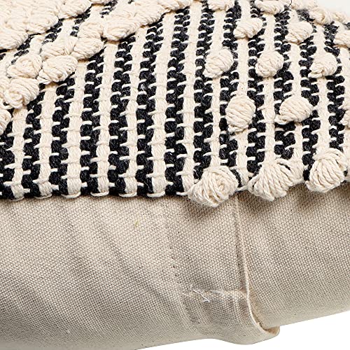· REDEARTH · Handmade Boho Throw Pillow Covers - Bohemian Farmhouse Style for Indoor and Covered Patio - Accent Woven Cushion Cases for Couch, Bed, Chair, Sofa, Benches – Set of 2-18"x18" - Black - color: Diamond Medley Black, size: 18" x 18" (Pack of 2)