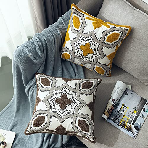 Boho Decorative Throw Pillow Cover Geometric Tufted Cotton Pillowcase Super Soft Pillow Sham Cushion Case for Sofa Couch Bedroom Living Room (Type B,18"x18") - color: Type B