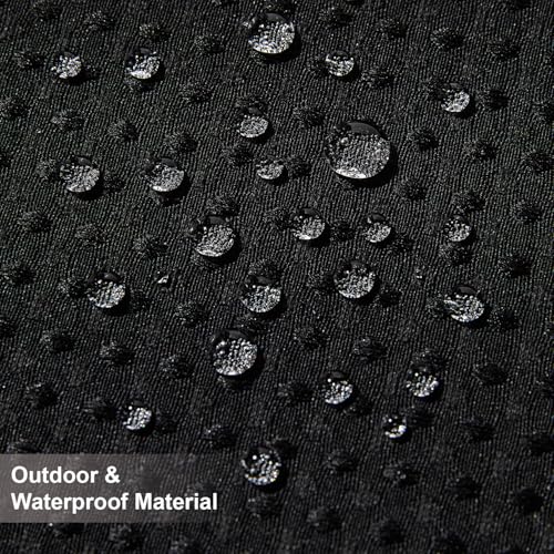 DFXSZ Outdoor Pillow Covers 18X18 Inch Set of 2 Black Waffle Textured Polyester Pillow Covers Spring Summer Outdoor Waterproof Decor for Patio Furniture Garden 025D18 - color: Black, size: 18" x 18" (Pack of 2)