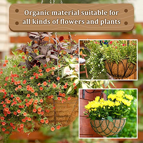 Legigo 4 Pack 16 Inch Hanging Basket Coco Liners Replacement, 100% Natural Round Coconut Coco Fiber Planter Basket Liners for Hanging Basket Flowers/Vegetables - color: 4pcs, size: 16 Inch