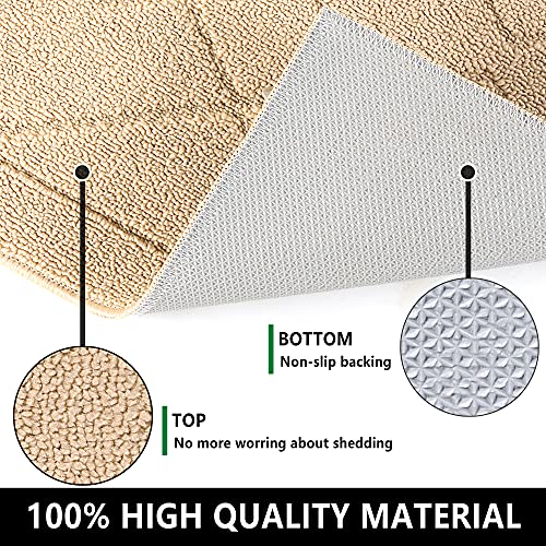 REFETONE Indoor Doormat, Front Back Door Mat 24"x36" Rubber Backing Non Slip Mats, Absorbent Washable Entrance Doormat for Entryway, Resist Dirt Low-Profile Inside Floor Mats for Muddy Shoes, Golden - color: Big Plaid Golden, size: 2' x 3' (Rectangular)