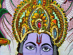 Panchdev : Lord Vishnu, Shiva, Brahma, Krishna, Rama Wall Painting religious yoga : Size 43"x30" Inches - color: Panchdev