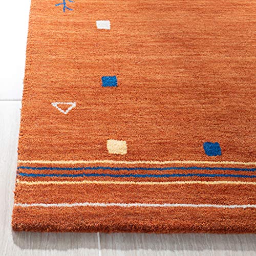 SAFAVIEH Himalaya Collection Accent Rug - 4' x 6', Rust, Handmade Boho Tribal Wool, Ideal for High Traffic Areas in Entryway, Living Room, Bedroom (HIM563P) - color: Rust, size: 4' x 6' (Rectangular)