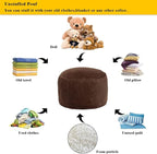 Asuprui Pouf Ottoman Unstuffed Round Poof Seat Foot Stool Ottoman Foot Rest No Filler 20x20x12 Inches Fuzzy Chair Floor Pouf Storage for Living Room Bedroom Coffee
