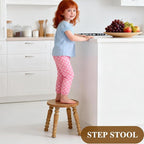 100% Solid Wooden Step Stool, Solid Wooden Stool for Adults, Small Wood Plant Stools, Short Stool for Bathroom, Kitchen, Bedroom, Plant Stand