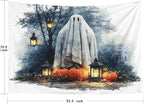 EMMTEEY Horror Tapestry Happy Halloween Ghost Pumpkins Ceiling Tapestry 92.5X70.9 Huge Wall Art for Bedroom Living Room Fall Backdrop