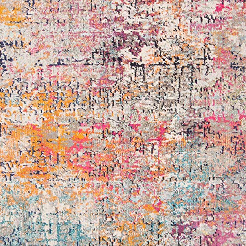 SAFAVIEH Madison Collection Accent Rug - 2'2" x 4', Grey & Pink, Modern Abstract Design, Non-Shedding & Easy Care, Ideal for High Traffic Areas in Entryway, Living Room, Bedroom (MAD460A) - color: Grey/Pink, size: 2'2" x 4' (Rectangular)