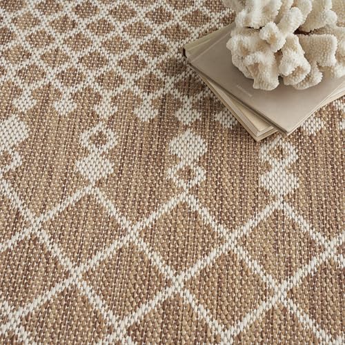 Nourison Home Positano Jute 8' x 10' Area Rug - Easy Clean, Non Shedding, Bed Room, Living Room, Dining Room, Kitchen (8' x 10') - color: Jute, size: 8' x 10' (Rectangular)