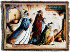 Pure Country Weavers Christmas Three Kings Blanket by Lynn Bywaters - Wise Men Gift Christmas Tapestry Throw Woven from Cotton - Made in the USA (72x54) - color: Three Kings