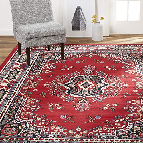 Home Dynamix Sakarya Area Rugs, 7'8"x10'7" Rectangle, Red, Model:Premium - color: Red / Black, size: 7'8" x 10'7" (Rectangular)
