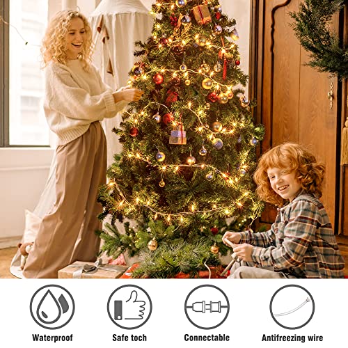 Hopolon Clear Christmas Lights Set,2Pack 50Count 13Feet Incandescent Bulb Mini String Lights with White Wire for Indoor Christmas Tree Garland Birthday Wedding Party Festival Decoration,Warm White - color: Clear,White Wire, size: 2PACK, 50 count