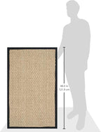 SAFAVIEH Natural Fiber Collection Area Rug - 2'6" x 4', Natural & Black, Seagrass, Basketweave Pattern with Border (NF114C)
