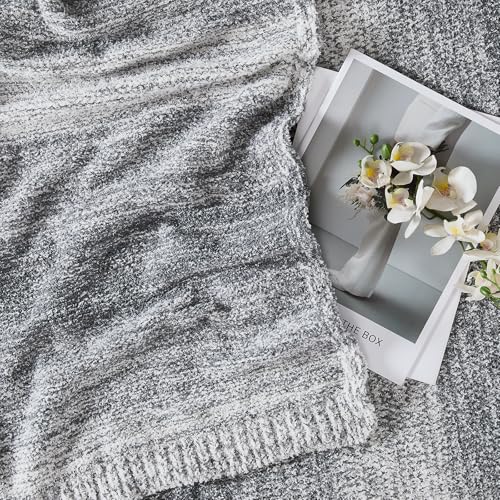 Throw Blanket, Grey Gradient Soft Cozy Fluffy Knitted Throw Blankets for Couch, Sofa, Bed, Chair, Warm Fuzzy Plush Travel Picnic Lightweight Blanket, 50x60 inches - color: Stripe Grey, size: 50×60 Inch