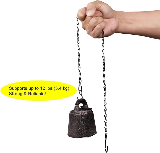 Chain for Hanging Plants,25 Inch Black Hanging Chain Basket Kits with Hooks for Bird Feeder Plant Extender Porch Wind Chime (Black, 25 Inch-4PCS)