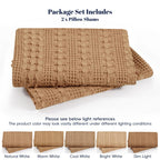 PHF 100% Cotton Waffle Pillow Shams Standard Size, 2 Pack 20" x 26" Soft Skin-Friendly Pillowcases, No Filling, Aesthetic Woven and Breathable Waffle Weave Pillow Case Covers for Bed, Clay - color: Clay, size: 26" x 20" (Pack of 2)