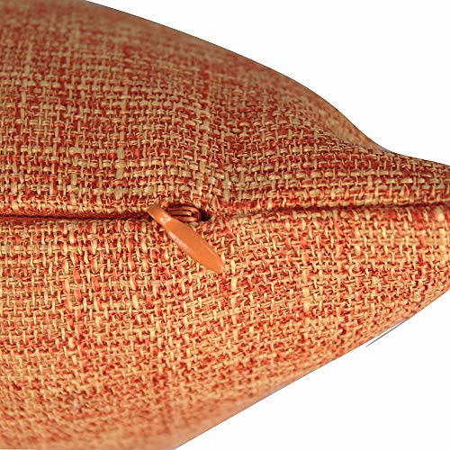 All Smiles Orange Fall Throw Pillow Covers 18x18 for Outdoor Furniture Set of 2 - Autumn Square Farmhouse Rustic Case Burnt Orange Cushion for Sofa Couch - color: Orange, size: 18" x 18" (Pack of 2)