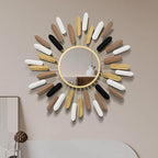 24" Boho Wall Mirror Flower Design,Luxury Decorative Rustic Farmhouse Mirrors for Living Room, Bathroom, Bedroom, and Entryway