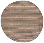 SAFAVIEH Natural Fiber Collection 7' Round Olive/Natural NFB656X Handmade Boho Stripe Farmhouse Rustic Jute & Cotton Jute Area Rug - color: Olive/Natural, size: 7' (Round)