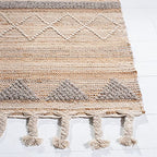 SAFAVIEH Natura Collection Accent Rug - 3' x 5', Natural & Beige, Flat Weave Boho Braided Tassel Jute & Wool Design, Ideal for High Traffic Areas in Entryway, Living Room, Bedroom (NAT278A) - size: 3' x 5' (Rectangular)