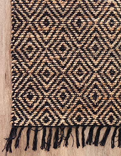Unique Loom Braided Jute Collection Area Rug - Assam (2' x 3' 1" Rectangle, Black/ Natural) - color: Black/Natural, size: 2' x 3'1" (Rectangular)