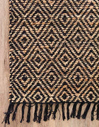 Unique Loom Braided Jute Collection Area Rug - Assam (3' 3" x 5' 1" Rectangle, Black/ Natural) - color: Black/Natural, size: 3'3" x 5'1" (Rectangular)