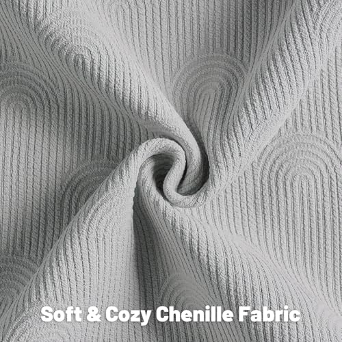 FUTEI Pack of 2 Chenille Decorative Throw Pillow Covers 24x24 Inch,Soft Cozy Striped Geometric Patterns European Cushion Case,Modern Home Decor for Couch Bed Living Room,Dusty Blue - color: Dusty Blue, size: 24" x 24" (Pack of 2)
