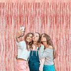 4 Pack Rose Gold Foil Fringe Curtain Backdrop, 3.28Ft x 8.2Ft Metallic Tinsel Foil Fringe Streamers Curtains for Party, - color: Rose Gold
