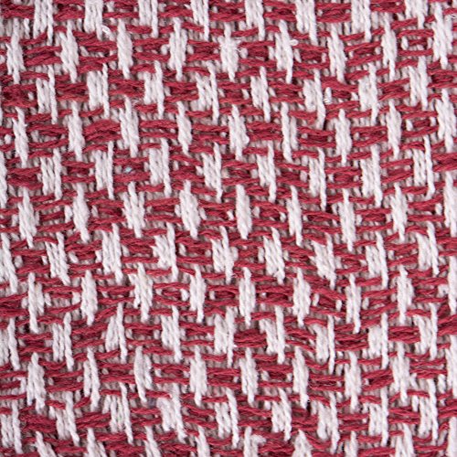DII 100% Cotton Basket Weave Throw for Indoor/Outdoor Use Camping Bbq's Beaches Everyday Blanket, 50 x 60, Woven Stripe - color: Barn Red, size: 50x60"