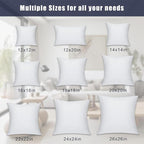 OKBA Set of 2 Throw Pillow Inserts, Hypoallergenic Soft & Firm Cushions with 100% Cotton Cover, 20x20 Pillows Filler for Side Sleepers, Sofa, Bed and Home Decor, Indoor Quality Hotel Pillows