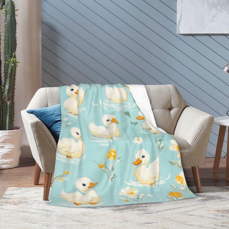 Duck Blanket Warm Plush Duck Flannel Throw Blanket Super Soft Fleece Cozy Fuzzy Ducks Stuffed Animal Blanket Gifts for Kids Teens Adults Room Decor 40"X50" - color: Duck, size: 40"X50"
