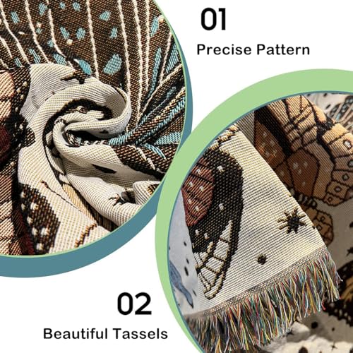 Hopstar Butterfly Throw Blanket Outdoor Blankets and Throws Boho Western Decor Cotton Woven Couch Cover Blanket for Sofa Living Room Beach Travel 51"x63" (Colorful Butterfly) - color: Butterfly Flying, size: 51"x63"