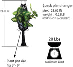 Artilady 2 Pack Black Macrame Plant Hanger Indoor - Large Hanging Planters for Wall Plants Holder Short Hademade Boho Farmhouse Rustic Home Decor (Black Plant Hanger-2pcs)
