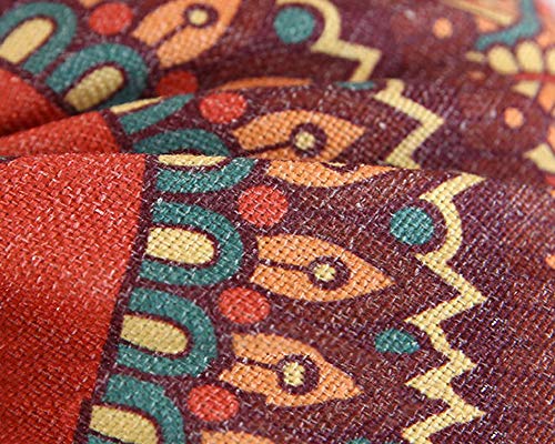 Bohemian Ethnic Futon Seat Cushion Floor Pillow,Round Thick Meditation Tatami Seat Cushion Balcony Bedroom Floor Cushion for Living Room D 50cm(20inch) - color: D