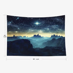 EMMTEEY Fantasy Tapestry Mountains under Starry Sky 80X60 Inch Large Tapestry Wall Art Hanging Tapetries for Bedroom Living Room Dorm Décor