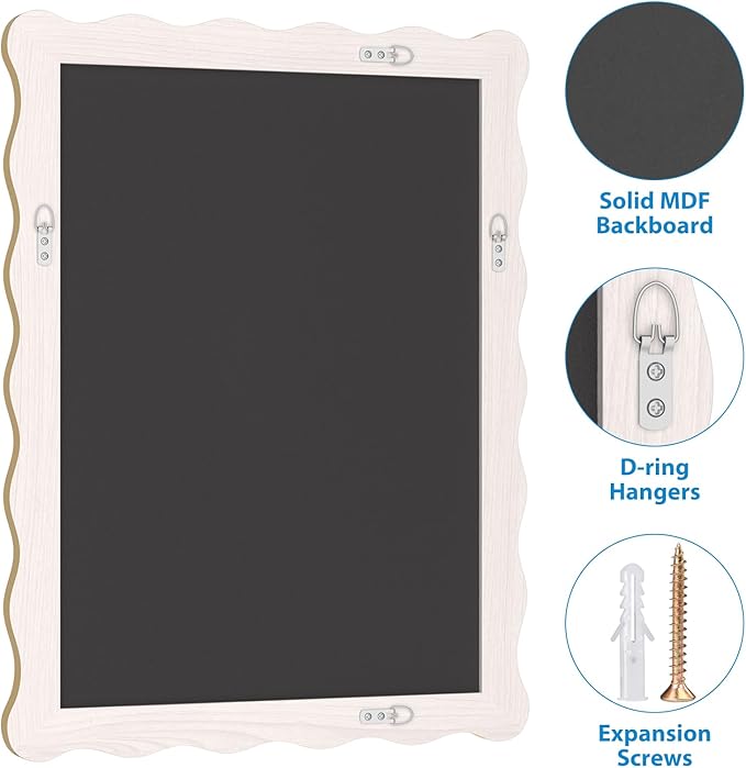 Gold Wavy Mirror Whit Wood Frame, 18" x 24" Small Rectangle Boho Mirror for Nursery Wall Decor, Bathroom Vanity, Bedroom, Living Room, Entryway