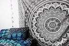 Popular Handicrafts Tapestry Wall Hanging Hippie Ombre Mandala Bohemian Hippy Psychedelic Design Indian Tapestries Bedspread 30 x 40 Inches (76 x 101 cms), Black Grey - color: Black Grey, size: 40"L x 30"W