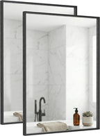 2-Pack 24x36 Matte Black Bathroom Mirror, Deep-Set Metal Frame, Heavy-Duty Rectangular Vanity Mirror for Over Sink, Modern Farmhouse & Industrial Style