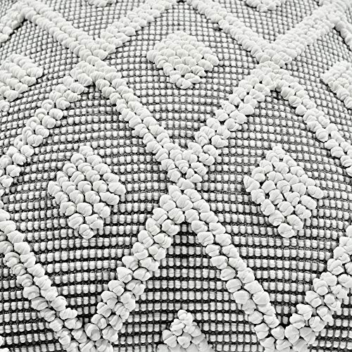 Lush Decor Adelyn Decorative Throw Pillow Cover, 20" W x 20" L, Gray - Square Pillow - Gray Diamond Pillow - Textured Pillows - Hygge Decor - Farmhouse Throw Pillows For Bed, Couch, Or Chair - color: Gray