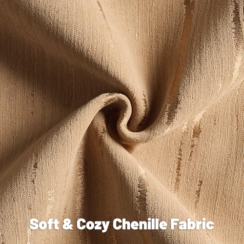 HAUSSY 2 Pack Pillow Covers 18x18 Inch, Boho Embossed Decorative Throw Pillows Soft Striped Textured Cushion Covers Home Decor Morden Patten Pillowcase for Couch Living Room Sofa Bed, Bronze Brown - color: Bronze, size: 18" x 18" (Pack of 2)