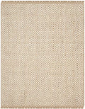 SAFAVIEH Area Rug 8x10 - Natural Fiber Collection - Large - Bleach & Natural, Handmade Jute, Chevron Fringe Design, Ideal for Living Room, Bedroom, Dining Space (NF458A) - size: 8' x 10' (Rectangular)