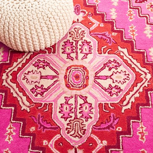SAFAVIEH Bellagio Collection Runner Rug - 2'3" x 13', Red & Pink, Handmade Medallion Wool, Ideal for High Traffic Areas in Living Room, Bedroom (BLG545B) - color: Red/Pink, size: 2'3" x 13' (Runner)