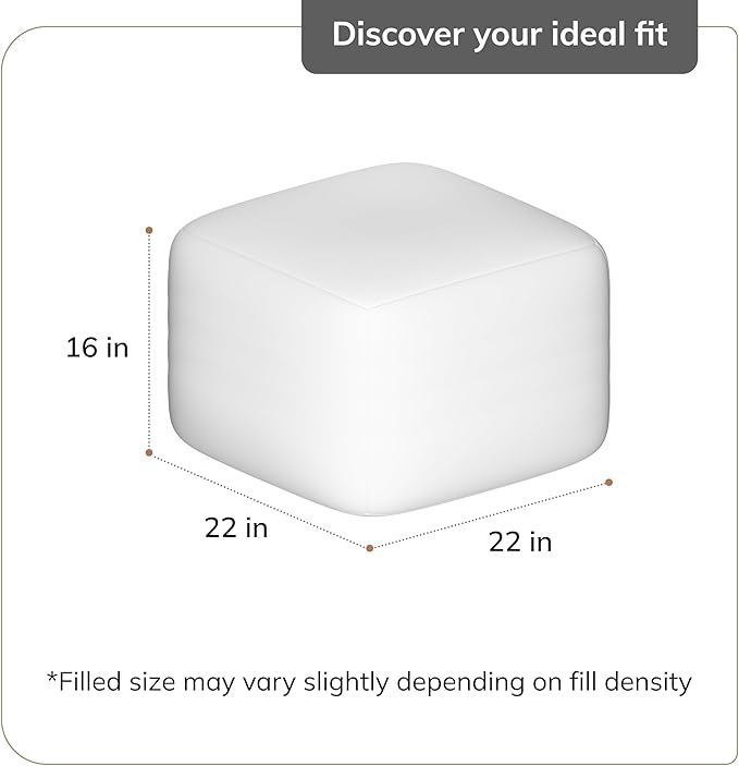 Anji Mountain Pouf Ottoman Foot Rest, Handmade Ottoman Pouf, Comfortable Foot Stool, Decorative Floor Seating for Living Room Decor, Bedroom & Home Décor Accent - Blue
