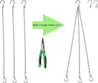 Chain for Hanging Plants,21 Inch Silver Hanging Chain, Small Hanging Basket Chain Kits with Hooks for Bird Feeder Hanging Basket Extender Porch Wind Chime (Silver, 21 Inch-6PCS)