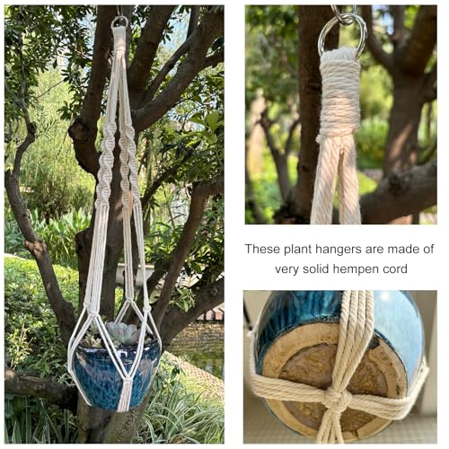 DANELYNN Plant Hanger, Hanging Planter Basket with Wood Beads, Decorative Boho Flower Pot Holder for Indoor Outdoor Plants(Pots Not Included)﻿ (2)