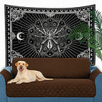 UHOMETAP Mandala Spider Wall Art - Bohemian Tapestry With Starry Sky and Moon Pattern for Living Room, Bedroom, Office - 80x60 Inches