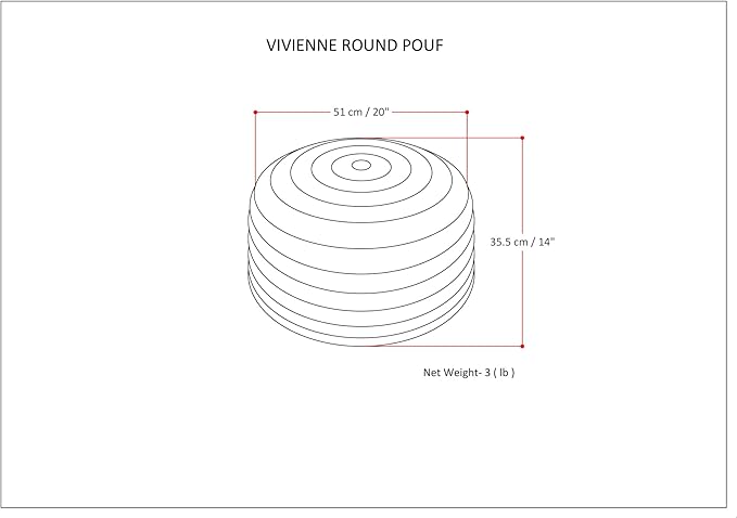 SIMPLIHOME Vivienne Boho Round Pouf in Grey Velvet Fabric for the Living Room, Bedroom and Kids Room