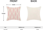 BETGINY Boho Pillow Covers 20 x 20 Inch Pack of 2, Pink Bohemian Ethnic Herringbone Pattern Decorative Throw Pillow Covers Vintage Linen Farmhouse Outdoor Pillowcase for Bedroom Home Sofa Decor