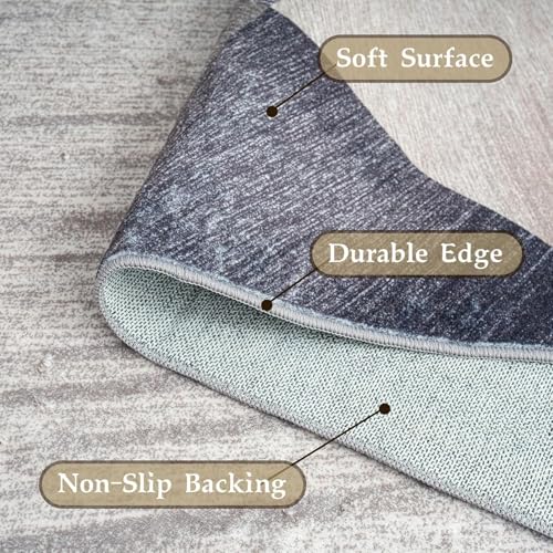 HOMFINE Washable Modern Area Rug - Geometric Style 9x12 Rugs for Living Room, Bedroom, Machine Washable Rug Soft Non Slip Non Shedding Area Rug - Green, 9'x12' - color: Green, size: 9' x 12' (Rectangular)