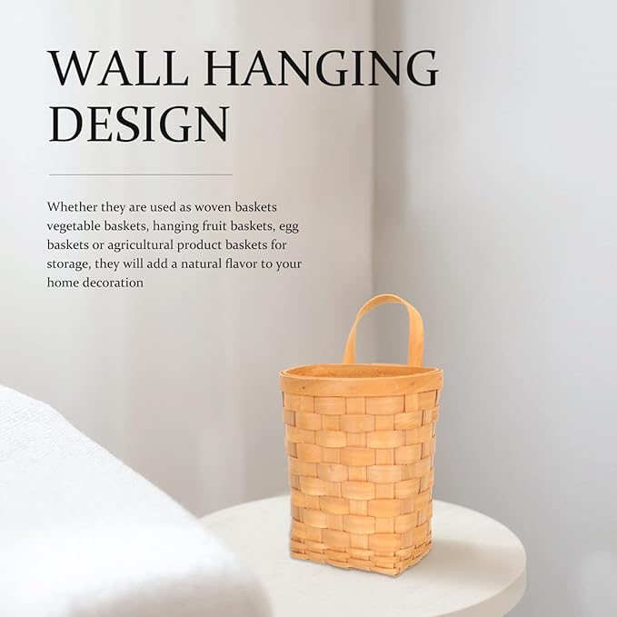 UPKOCH Woven Storage Baskets for Wall Hanging Honey Organizer Nordic Style Decorative Basket for Closet Door Wall Storage